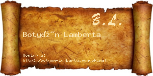Botyán Lamberta névjegykártya